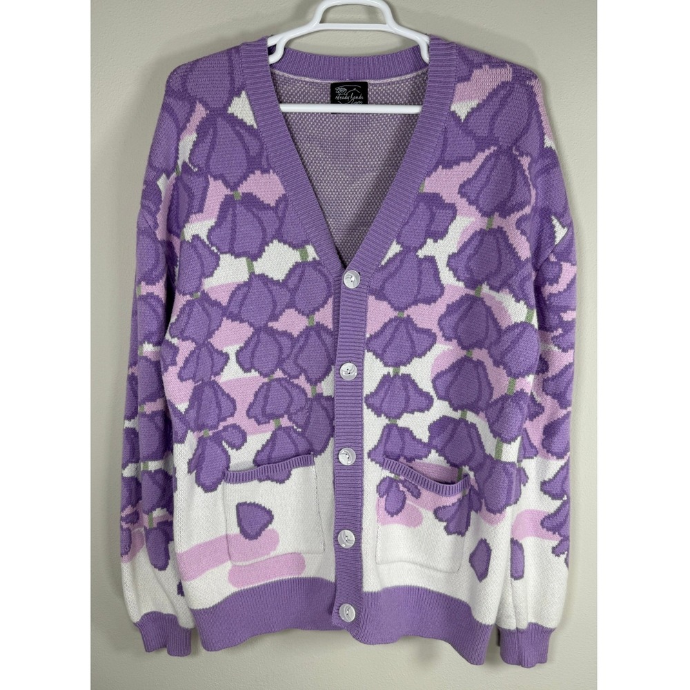 Steady Hands Wisteria Cardigan Women L/XL Purple Demon Slayer Whimsical Anime